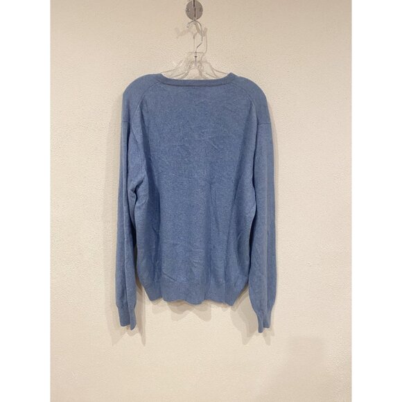 Peter Millar Sweater Mens XL Blue Pure Cashmere Pullover V Neck Soft Luxury Knit - Picture 4 of 4